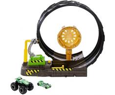 Hot Wheels Monster Trucks Coffret Monster Looping, une petite voiture et un véhicule avec roues géantes inclus, jouet pour enfant, GKY00