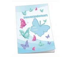 Edition Trötsch 201739 Cahier de textes Format A5 Motif papillons 96 pages avec enveloppe transparente, Multicolore - Version Allemande