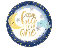 Amscan International 542152 papier et plastique Vaisselle, Assiette 18 cm met Twinkle Little Star