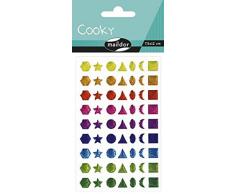 Maildor 560379C - Un sachet de gommettes 3D Cooky 1 planche 7,5x12cm, Géométriques multicolores (63 stickers)
