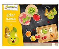 Avenue Mandarine JE515C - Une boite EducAvenue La Famille Bonnepoire comprenant un Mémo 16 pièces, Un Puzzle 10 pièces et un loto de 4 planches + 16 jetons