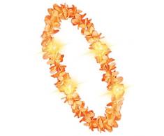 Folat Couronne de Fleurs Chaîne Hawaii Orange avec éclairage LED