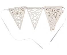 Unique Party - 61683 - Guirlande Mariage avec Fanions - Papier Dentelle - 3,32 m