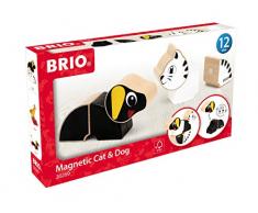 BRIO- Chien ET Chat MAGNETIQUES Jouet à Assembler, 30269