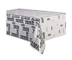 Unique Party 63666 63666-2020 Nappe en plastique Transparent 2,7 x 1,4 m