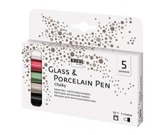 KREUL 16570 crayons en verre et porcelaine avec effet craie, pointe ogive indéformable, 2-4 mm, Lot de 5 - Version Allemande