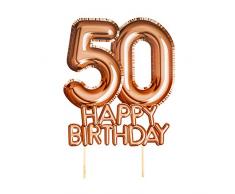 Neviti- Glitz & Glamour-Cake Topper-Rose Gold-Age 50 Décoration pour gâteau, 773574