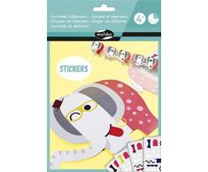 Maildor AF020C - Une pochette créative Guirlande déléphants comprenant une guirlande déléphants à déguiser (1m de long) et 4 planches stickers