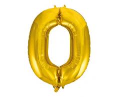 Idena - Ballon gonflable en forme de chiffres en or non rempli pour hélium et air - Année de vie - Année de vie - Anniversaire - Cadeau danniversaire - Décoration de fête