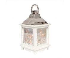 Gifts 4 All Occasions Limited SHATCHI-973 Let It Snow Lanterne de Noël en bois à LED pour décoration de crèche de Noël
