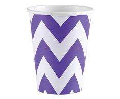 Amscan - 999501 - 8 Gobelets Chevrons - 266 ml - Violet
