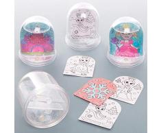 Baker Ross Kits de Boule à Neige Princesse des neiges à colorier (Boite de 4) - Loisirs créatifs pour Enfants