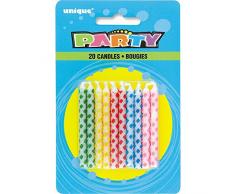 Unique Party - 1912C - Bougies dAnniversaire Motif à Losange - Coloris Aléatoire