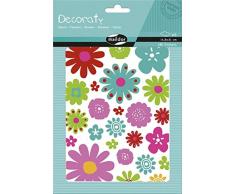 Maildor AE143C - Un sachet de gommettes Decoraty 6 planches 14,8x21cm, Fleurs (180 stickers)