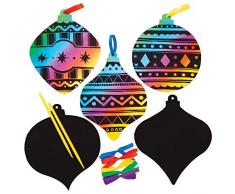 Baker Ross Décorations Boules de Noël à gratter (Paquet de 10) - Loisirs créatifs festifs pour Enfants