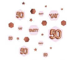 Neviti 773444 Glitz et Glamour 50 ans Confetti Table ED, Rose/or rose