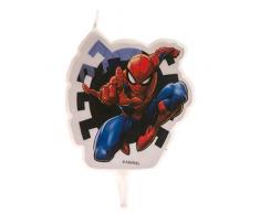 Dekora- Bougie Anniversaire Enfant Spiderman de 7 cm, 346208, Rouge