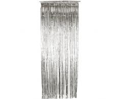 Smiffys Rideau chatoyant, argent, métallique, 91x244cm/36x96in