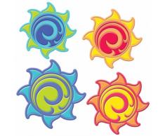 Party Showroom Lot de 6 Dessous de Verre en Plastique Tropical Summer Del Sol, 10 cm