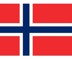 Shatchi 11641-FLAG-NORWAY-53 Oeillets pour supporter les fans de football norvégien de qualité supérieure Motif drapeau Norge 150 x 90 cm