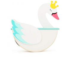 Small Foot 12006 Tirelire Cygne en Bois avec Grande Fente et Fermeture en Caoutchouc Multicolore