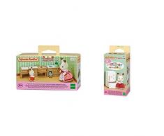 SYLVANIAN FAMILIES - 5222 - Cuisine Aménagée & 5021 - Set Réfrigérateur - Mini-Poupée
