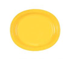 Unique Party - 31909 - Paquet de 8 Assiettes en Carton Ovales - Jaune
