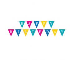 Unique Party - 49607 - Guirlande Fanions Anniversaire - Happy Birthday - Papier