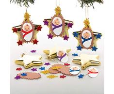 Baker Ross Kits Boules de Noël étoiles sur la Nativité (Paquet de 6) - Loisirs créatifs de Noël pour Enfants