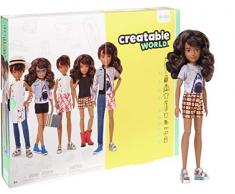 Mattel Creatable World Poupée à Personnaliser aux Cheveux Bruns Ondulés, Vêtements et Accessoires, Jouet Créatif pour Enfants à Partir de 6 Ans, GGT68