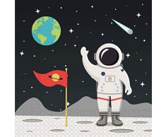 Procos 90297 Lot de 20 Serviettes de Table pour lespace Noir/Blanc