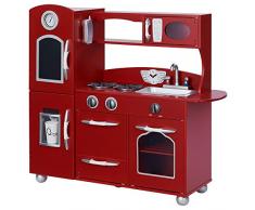 Teamson Kids TD-11414R Cuisine En Bois - Rouge