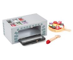 small foot 11204 Four à pizza en bois, pour la cuisine denfant, avec pizza, assiette à pizza et découpe-pizza, à partir de 3 ans