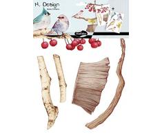 Maildor AD035O - Un sachet M Design 2 planches stickers muraux 25x35 cm, Oiseaux
