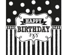 Amscan International 1 299 644,3 cm Tableau Noir Anniversaire Imprimé Serviette de Table