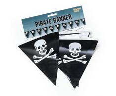 Novelty-PG082 Bristol Novelty PG082 Guirlande Bunting Drapeau de Pirate, Noir/Blanc, taille unique