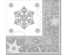 Amscan International Serviette de Table 511559 Lunch-printedln Basses CT Sparkling Flocon de Neige