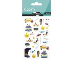 Maildor CY091C - Un sachet de gommettes 3D Cooky 1 planche 7,5x12cm, Vie de château (31 stickers)