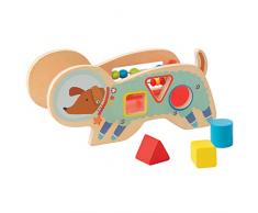 Manhattan Toy trieur de Forme en Bois avec Queue élastique et Course de Perles Space Dog, 218370, Multi