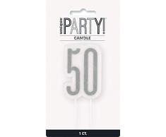 Unique Party- Bougie, 83869, Noir et argenté