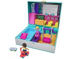 Polly Pocket Coffret Univers Aventures à lécole, 2 mini-figurines, accessoires, autocollants et surprises cachées, jouet enfant, GFM48