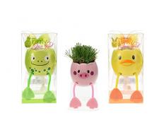 Toi-Toys-Votre Propre Plante en Pot de Fleur Animal 3 Assorties Figurine, 35960Z, Multicolore