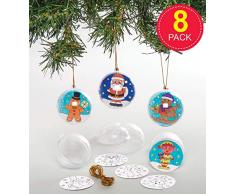 Baker Ross Kits de Boules de Noël à colorier (Paquet de 8) - Loisirs créatifs festifs pour Enfants