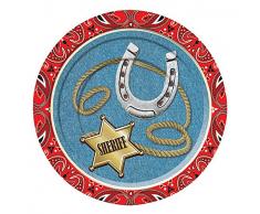 Forum Novelties X75918 Way Out West Assiette Multicolore Taille Unique