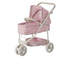 Le Petit Monde Dolivia - Poussette 2-en-1 Princesse à Pois Polka Dots - Rose/ Gris