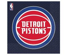 NBA Detroit Pistons 7AM5136141 Lot de 16 serviettes de table 33 x 33 cm Multicolore