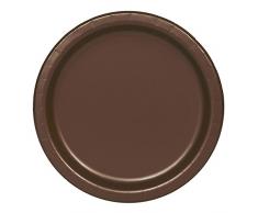 Unique Party - 38066 - Paquet de 16 Assiettes en Carton - 21,9 cm - Marron
