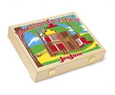JeuJura - 8007 - Jouet en bois - construction - La Maison forestière- 135 pièces en coffret bois