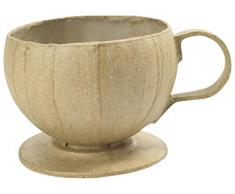 Décopatch AC799C - Un support en papier brun pulpé 8x10x6 cm, Tasse ronde waterproof