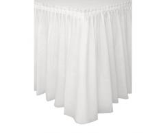 Unique Party - 50046 - Jupe de Table en Plastique - 4,2 m - Blanc